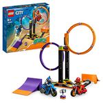 LEGO 60360 City Stuntz Spinning Stunt Challenge, 1 or 2 Player Contests with Flywheel-Powered Motorbike Toys for Kids, Boys & Girls 6 Plus years old, Fun Gift Idea