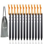 Lightweight Aluminum Tent Stakes 12pcs-Pack, 7075 Aluminum Tent Stakes Pegs for Outdoor Backpacking, Camping, Tents Hammocks and Canopy Stakes