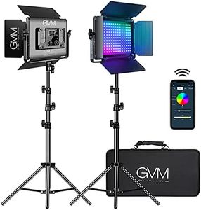 GVM LED Video Light, Dimmable Bi-Color, Photography Lighting with APP Control, Video Lighting Kit for YouTube Outdoor Studio, 2 Packs Led Panel Light, 2300K-6800K, CRI 97+