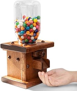 Wooden Candy Dispenser, Handmade Amish Antique Gumball Machine For Skittles, Reeses Pieces, Valentines, or M&Ms (Harvest)