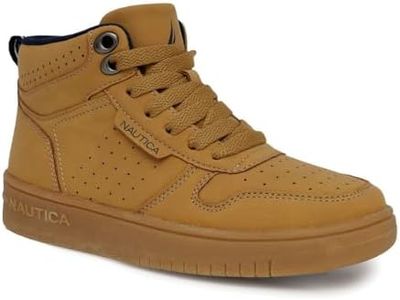 Nautica Boys High-Top Sneakers Lace-Up Trainers Basketball Style Shoes-Oakford Youth-Honey Gum Size-1