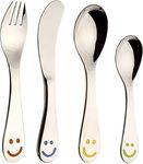 Amzgear Stainless Steel Kids Spoon and Fork Set/Toddler Utensils | Toddler Fork and Spoon Set | Cutlery Set | Includes 2 x Spoons, 2 Fork (4 pc) (Kids Favorite)