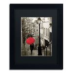 Trademark Fine Art Paris Stroll II Framed by Sue Schlabach, 11 by 14-Inch, Black Matte