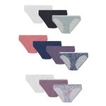 Hanes Women's Soft Cotton Tagless Hi Cut Panty, Multiple Packs, 10 Pack - Assorted, 7