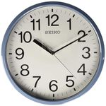 Seiko Classic Round Analog Blue Plastic English Numerals Home Decor Wall Clock with Sweep Movement (Size: 30.5 x 4.6 x 30.5 CM | Weight: 660 grm | Color: Blue)