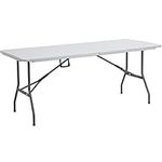 Home Vida Folding Table 6ft Heavy Duty Extra Strength Camping Buffet Wedding Market Garden Party Car Boot Stall Picnic Trestle Indoor Outdoor Foldaway