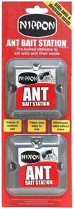 Nippon Ant Bait Stations | 2pk Indoor & Outdoor Ant Killer Traps | Destroys Ants & Nests Fast | Powerful Colony Control | For Kitchen, Garden, Home | No Mess | Easy to Use