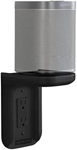 Sanus Outlet Shelf - Holds Any Device Up to 10lbs & Installs in Seconds - Includes Standard & Decora Style Outlet Covers & Integrated Cable Management Channel - Works for Sonos & Smart Home Speakers