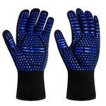 flintronic Grill Gloves Heat Resistant Fire Resistant Ovens Gloves Hand Protection Grill Gloves,1472°F/800°C Heat Resistant Oven Gloves for Grill, Cooking, Soldering (Blue)