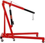 PioneerWorks 4400 Lbs Crane Engine Hoist Folding Engine Cherry Picker Ship Crane Heavy Duty Steel Lift Garage Workshop Auto Repair Foldable Stand 6 Caster Msx 2000Ton - Red