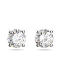 Swarovski Attract Round Stud Earrings with Clear Swarovski Crystals on a Rhodium Plated Setting, .05 cm, a Part of the Attract Collection