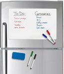 Refridge Reminder Magnetic Dry Erase Whiteboard 17 X 11 Sheet for Refrigerator with Stain Resistant Technology. Set of 4 Magnetic Markers and a Big Magnetic Eraser. Ships Flat, Never Rolled!!