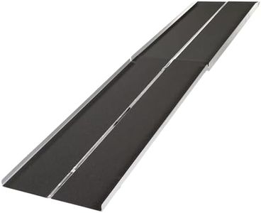 12’ Portable Wheelchair Ramp for Home Steps & Entry, 600 lb Capacity, Folding, Non-Slip, for Scooter, Walker, Rollator, Silver Spring