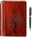 SETTINI® Lined Journal - Tree of Life Journal for Writing Gift Set - Christmas Gift - Hardcover Vegan Leather, Unique Pen Holder, 192 Pages, 6" x 8.5" - Includes Pen and Gift Box