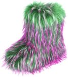 qenqenr Fashion Fur Boots,Flat Heel Comfy Plush Warm Snow Booties,2025 Winter Outdoors Furry Boots,Mid-Calf Faux fur Boot for Women.
