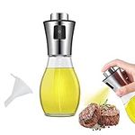 LAOLINGSY 200ml Olive Oil Sprayer Bottle Oil Dispenser Transparent Food-Grade Portable Spray Bottle Vinegar Bottle Air Fryer Stainless Steel for Salad, BBQ, Frying, Grilling, Kitchen Baking