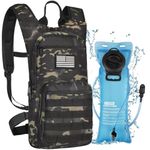 NOOLA 3L Hydration Backpack, Water Backpack with TPU Water Bladder, Tactical Hydration Pack for Men Women, Molle Water Backpack for Hiking, Biking, and Hunting, Black CP