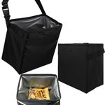 AKOLAFE 2 Pack Car Trash Can with Lid Black Car Trash Bin Leak Proof, Foldable, Waterproof Trash Can for Car Garbage Bin with Adjustable Straps for Front or Back of Car, 24x24x15 CM