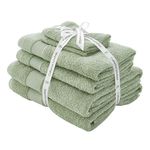 Catherine Lansfield Anti Bacterial Soft & Absorbent Cotton 6 Piece Towel Set Sage Green