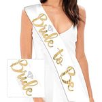 SYGA Bride to Be Sash - Bachelorette Party Sash Bridal Shower Hen Party Wedding Decorations Party Favors Accessories- White