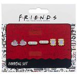 Official Friends Set of 3 Earring Studs | Frame, Coffee Cup & Friends Logo