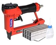 Pneumatic Upholstery Staple Gun, 21 Gauge 1/2" Wide Crown Air Stapler Kit, by 1/4-Inch to 5/8-Inch, 1/4-Inch to 5/8-Inch, with 3000 Staples