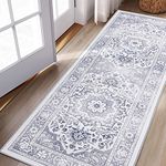 Topotdor Machine Washable Runner Rug 2x6 Ultra-Thin Area Rugs with Non-Slip Backing Foldable Rugs for Living Room Bedroom Dining Room