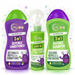Kids Head Lice Repellent 3in1 Shampoo and Conditioner and Conditioning Defence Spray | Tea Tree Nit Repellent Hair Treatment