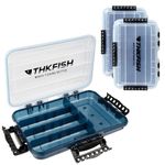 THKFISH Fishing Tackle Box 3600 Tackle Tray Waterproof Floating Fishing Lure Box 2PCS Small Tackle Box with Adjustable Dividers