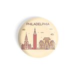 dhcrafts Fridge Magnet Brown Color Philadelphia Glossy Finish Design Pack of 1