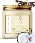 ThinkArtDecor Scented Soy Wax Candle, 450 gm, 35-40 Hrs| Luxury Aroma Therapy Votive Jar with 2 Aromatic Tea Lights | Scented Candles for Home Decor Gift Set | Fragrance French Vanilla