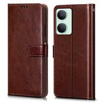 WOW IMAGINE Shock Proof Flip Cover Back Case Cover for iQOO Z9 Lite 5G | Vivo T3 Lite 5G | Vivo Y18 | Y18e | Y03 (Flexible | Leather Finish | Card Pockets Wallet & Stand | Brown)