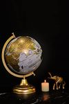 RIZIK STORE™ Educational World 10" Globe with Heavy Metal ARC and Base/Home Decor/Political Globe/Office Globes for Kids & Students (10" White gold)