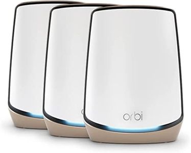 NETGEAR Orbi Whole Home WiFi 6 Tri-Band Mesh System (RBK863S) | AX6000 Wireless Speed (Up to 6.0Gbs) | 3 Pack - White