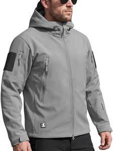 FREE SOLDIER Men's Outdoor Waterproof Soft Shell Hooded Military Tactical Jacket (Glacier Gray 4X-Large/US)