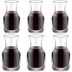 Single Serving Wine Carafe Glass Mini Carafe Individual Wine Decanter Small Carafe for Wine Dinner Parties Tastings Bars Restaurants, 6.5 Oz, 7.7 Oz (6 Pack)