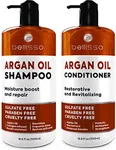 Moroccan Argan Oil Shampoo and Conditioner Set - Sulfate Free with No Parabens - Botanicals for Women and Men - Professional Moisturizing, Anti Frizz, Hydrating Solution for Dry, Wavy and Curly Hair