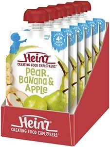 Heinz 4+ Months Pear, Banana and Apple Heinz For Baby Baby Food Pouch Vegetarian No Artificial Flavours, No Preservatives, No Added Colours 120g (pack of 6)