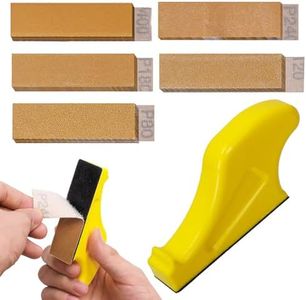 Mardatt 101Pcs Micro Sander Kit Includes Sand Paper 80 120 180 240 400 Grit and Detail Handle Sanding Tools, 3.5”x 1”Mini Detail Sander Hook and Loop Sandpaper for Wood Projects Crafts