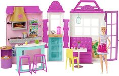 Barbie Cook ‘n Grill Restaurant Playset with Barbie Doll, 30+ Pieces & 6 Play Areas Including Kitchen, Pizza Oven, Grill & Dining Booth, Gifeet for 3 to 7 Year Olds