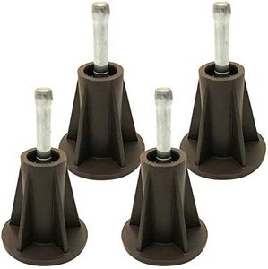 Home Paradise [New Model] Steel Stem Plastic Bed Frame Feet | Set of 4 | Sturdy Bed Frame Legs | Protect Your Floor by Changing Your Bed Wheels with These Bed Frame Glide | Dark Brown (4)