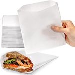 Fit Meal Prep 300 Pack Paper Sandwich Bags 7 x 6”, Greaseproof Paper Snack Bags, Food Grade Pastry Bag, Recyclable Small Paper Bags, Cookie Sleeves, Food Packaging for Bakery, Donuts