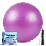 EchoSmile Exercise Ball,65 cm Yoga Ball for Workout Pregnancy Stability - AntiBurst Swiss Balance Ball w/Pump - Fitness Ball Chair,Exercise core Strength,Soft,Durable for Office,Pilates,Gym