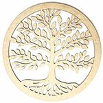 ADIKALA Life of Tree in Round Shape with Laser Cutting Design, DIY | Art Decor | Showpieces for Home Decor | Office | Wall Hanging Decoration Items Set of 2