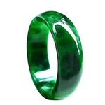 BXSMNH Natural Jasper Green Jade Rings Hand- Carved Jadeite Real Stone Jade Ring Jade Jewelry For Men Women Jade Jewelry Valentine's Day, Wedding Gifts (Color : Green, Size : 22mm)