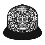 Liphontcta Unisex Flat Bill Brim Visor Baseball Cap Mayan Aztec Calendar Adjustable Snapback Mesh Trucker Dad Hip Hop Dancing Hat Cool Trendy Graphic Print Black Navy Grey for Men Women Youth Gift