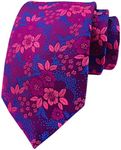 Men's Handmade Ties Fashion Dark Purple Blue Small Floral Wedding Dance Neckties