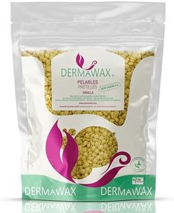 Dermawax Perles de cire blanc nacré Vanille Premium de 1 kg sans bandes de cire pour l'épilation, cire pour le corps entier à la cire brésilienne, jambes, visage, bras, zone de bikini et intime