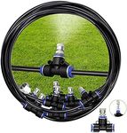 REDTRON 32.8FT Mist Cooling System, Patio Misting System with 10 Misting Nozzles, Outdoor Misting Kit for Patio Garden Greenhouse Trampoline for Waterpark
