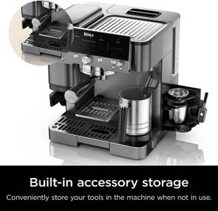 Ninja Luxe Premier 3-in-1 Coffee Machine – Espresso, Latte, Cold Brew Maker with Bean Grinder & Milk Frother, Gun Metal